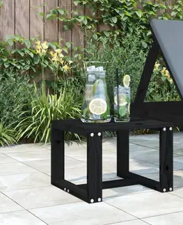 Zahradní sestavy Zahradní odkládací stolek černý 40x38x28,5 cm masivní borovice