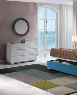 Luxusní a stylové postele Estila Moderní čalouněná postel Carla s úložným prostorem 90-180cm