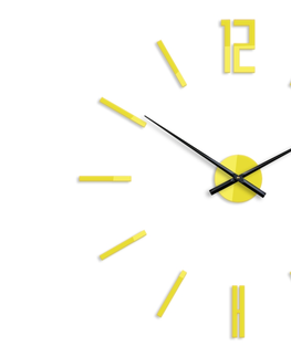 Nalepovací hodiny ModernClock 3D nalepovací hodiny Carlo žluté