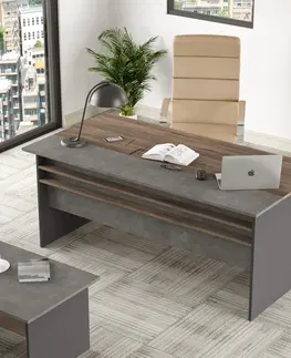 Kancelářské a psací stoly Psací stůl VS1 hnědý antracit