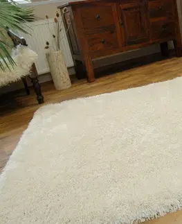 Koberce a koberečky Dywany Lusczow Kusový koberec LOVE SHAGGY krémový, velikost 80x150