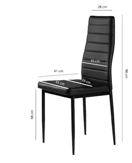Židle Sada 4 elegantních židlí v černé barvě s nadčasovým designem