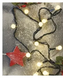 Vánoční řetězy a lamety EMOS Světelný LED řetěz Cherry s časovačem 8 m teplá bílá