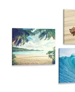 Sestavy obrazů Set obrazů dovolená u moře