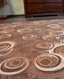 Koberce a koberečky Dywany Lusczow Kusový koberec DROPS Bubbles hnědý, velikost 200x400