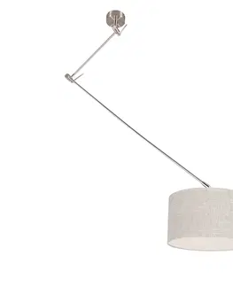 Zavesna svitidla Závěsná lampa ocelová se stínidlem 35 cm šedá nastavitelná - Blitz I.