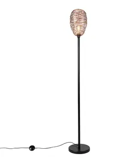 Stojaci lampy Designová stojací lampa černá s mědí 30 cm - Sarella
