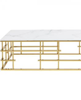 Konferenční stolky KARE Design Konferenční stolek Rome - zlatý, 130x70cm
