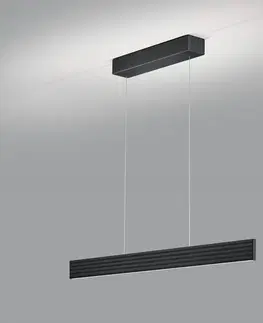 Závěsná světla Knapstein Závěsné svítidlo Fara LED, nahoru/dolů, délka 92 cm černá