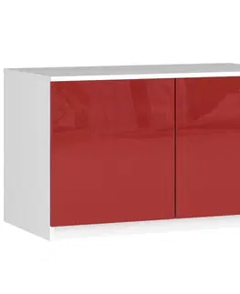 Šatní skříně Ak furniture Nástavec na skříň S90 lesklý červený