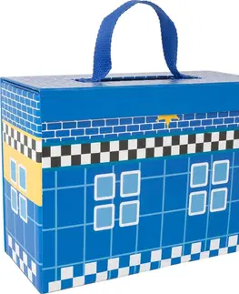 Dřevěné hračky Small foot Dřevěný kufřík s policejní stanicí POLICE modrý