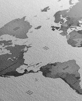 Obrazy mapy Obraz mapa světa v barvách černobílé