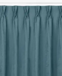 Záclony HOMEDE Závěs MILANA klasický flex 7,5 cm s dvojitým záhybem modrý, velikost 220x300