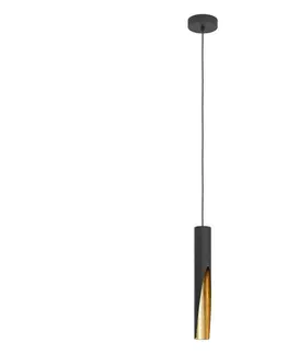 Svítidla Eglo Eglo 900872 - LED Lustr na lanku BARBOTTO 1xGU10/4,5W/230V černá/zlatá 