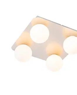 Venkovni stropni svitidlo Moderní koupelnové stropní svítidlo ocelové hranaté 4-světelné - Cederic