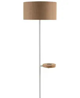 Lampy Bílá kovová stojací lampa s nabíjením na telefon Metvit-  Ø 45*166cm / E27 J-Line by Jolipa 95960