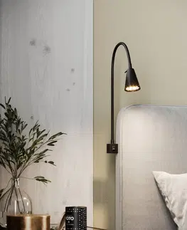 Další nábytková světla Briloner Nástěnné svítidlo Tuso LED, montáž na postel, černé