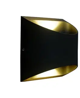 Venkovní nástěnná svítidla Eco-Light LED venkovní nástěnné světlo Dodd, půlkulaté černá