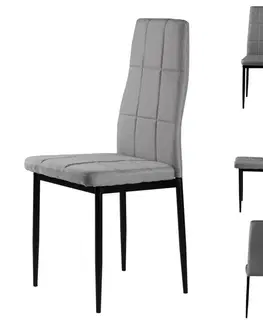 Židle MODERNHOME Jídelní židle set 4 ks Ida světle šedá