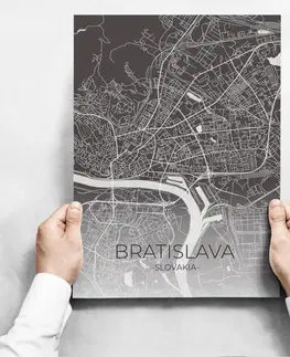 Moderní obrazy Sada obrazů - Map Of Bratislava