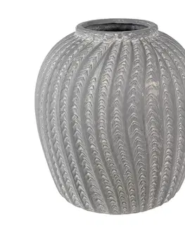 Dekorativní vázy Šedá cementová dekorativní váza M - Ø 20*20 cm Clayre & Eef 6TE0485M