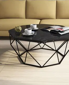 Konferenční stolky Hanah Home Konferenční stolek Diamond 90 cm černý mramor