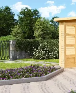 Dřevěné plastové domky Dřevěný zahradní domek STOCKACH 5 Lanitplast Přírodní dřevo