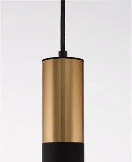 Moderní závěsná svítidla NOVA LUCE závěsné svítidlo POGNO černá a zlatý hliník GU10 1x10W IP20 220-240V bez žárovky 9911523