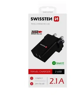 Elektronika SWISSTEN Adaptér 230 V/2,1 A 10,5 W 2x USB, černá