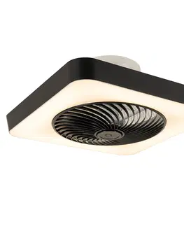 Stropni vetrak Chytrý stropní ventilátor čtvercový černý vč. LED stmívatelné - Climo