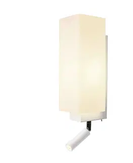 LED nástěnná svítidla SLV BIG WHITE QUADRASS SPOT Indoor nástěnné svítidlo s LED Spotem a objímkou E27, bílé 1003429