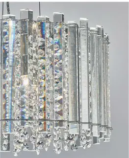 Designová závěsná svítidla NOVA LUCE závěsné svítidlo ELEMENT chromovaný hliník sklo a K9 křišťál G9 5x5W 230V IP20 bez žárovky 9046505