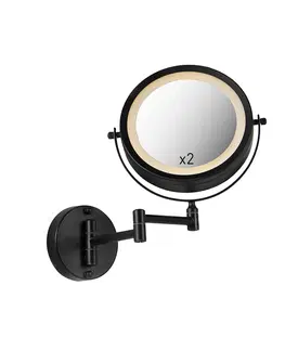Nastenna svitidla Designové koupelnové zrcadlo černé včetně LED nastavitelného IP44 - Vicino