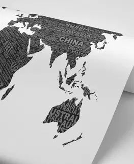 Tapety mapy Tapeta černobílá mapa světa