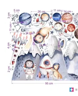 Samolepky na zeď Samolepky na zeď - Malí astronauti a vesmír