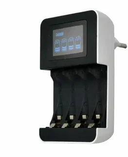Inteligentní nabíječky Solight nabíječka s LCD displejem, AC 230V, 450mA, 4 kanály, AA/AAA, řízená mikroprocesorem DN25