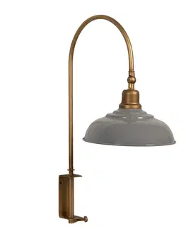 Svítidla Šedá retro nástěnná lampa Millo - 33*21*48 cm E14/max 1*60W Clayre & Eef 6LMP785