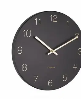 Hodiny Karlsson 5788BK designové nástěnné hodiny, pr. 30 cm