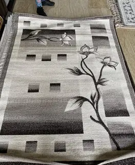 Moderní koberce Štýlový koberec do obývačky s motívom kvetov Šířka: 160 cm | Délka: 220 cm