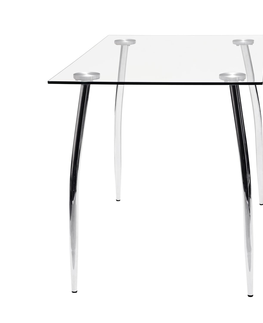 Jídelní stoly Jídelní stůl LATRAN, kov/sklo