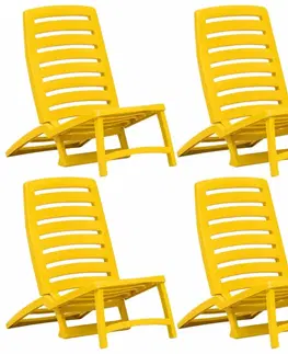Zahradní křesla a židle Skládací plážové židle 4 ks plast Dekorhome Modrá