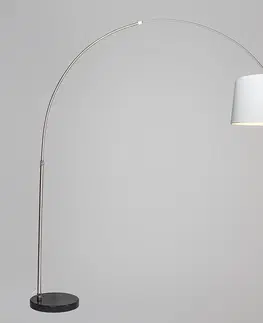 Obloukove lampy Oblouková lampa ocelová tkanina stínidlo bílá 45 cm - XXL