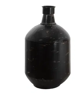 Dekorativní vázy Černá kovová dekorační váza s odřením Tinn - Ø 24*45 cm Clayre & Eef 6Y4514
