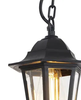 Venkovni zavesna svitidla Romantická venkovní závěsná lampa černá IP44 - New Haven