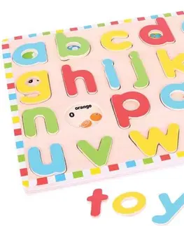 Živé a vzdělávací sady Bigjigs Toys Malá vkládací anglická abeceda ALPHABET s obrázky vícebarevná