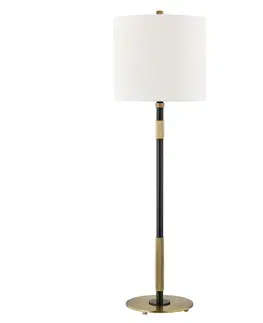 Lampy na noční stolek HUDSON VALLEY stolní lampa BOWERY mosaz/textil starobronz/bílá E27 1x75W L3720-AOB-CE