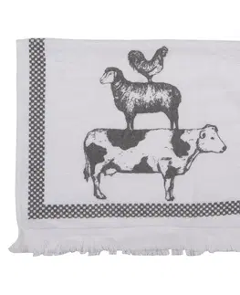 Utěrky Kuchyňský froté ručník s krávou, ovcí a slepicí - 40*66 cm Clayre & Eef T021
