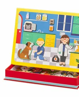Dřevěné hračky Petit Collage Magnetická tabulka veterinární klinika