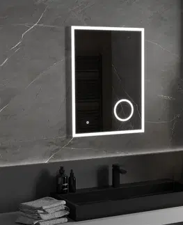 Koupelnová zrcadla MEXEN Kala zrcadlo s osvětlením s kosmetickým zrcátkem 60 x 80 cm, LED 600 9820-060-080-611-00