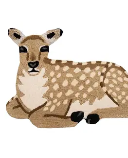 Koberce a koberečky Vlněný kusový koberec koloušek Deer - 60*90*2 cm Clayre & Eef FOR0019